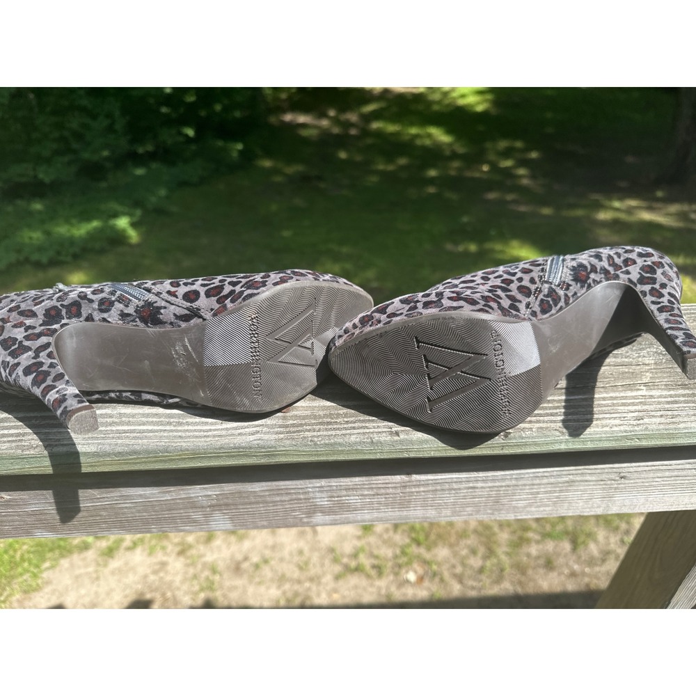 Worthington Womens Grey Leopard Print Platform Stiletto Ankle Booties 10M - Picture 8 of 8